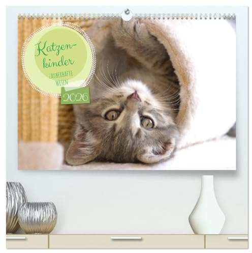 Katzenkinder - zauberhafte Wesen (hochwertiger Premium Wandkalender 2026 DIN A2 quer), Kunstdruck in Hochglanz: Sie schnurren sich in unsere Herzen, ... kleine Katzenkinder. (CALVENDO Tiere)