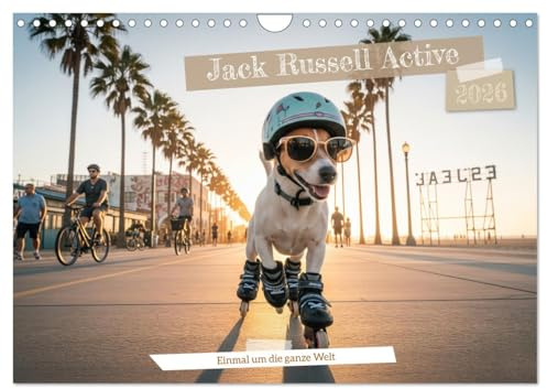 Jack Russel Active (Wandkalender 2026 DIN A4 quer), CALVENDO Monatskalender: Jack Russell Active - Dein Kalender für 2026! (CALVENDO Tiere)