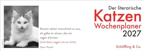 Der literarische Katzen Wochenplaner 2027: Zweifarbiger Tischkalender