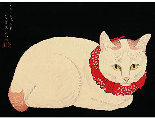 Wee Blue Coo Japan Nature Cat White Shotei Takahashi Tama Large Art Print Poster Wall Decor 18x24 inch