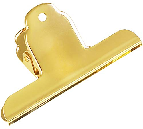 Gold Metal Bulldog Paper Clips, Coideal 3 Pack Edelstahl Large Binder Clips Clamp File Holder für Drawing Board, Malerei, Bilder, Fotos und Home Kitchen Office Supplies (5 7/10 Zoll)