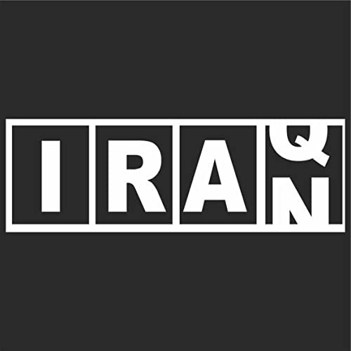 JINTORA - Autoaufkleber Tuning - Auto Aufkleber - Iraq Iran - 210x70 mm - Auto Aufkleber - Bus - Fenster - Heckscheibe - Camper - wetterfest Outdoor Sticker Auto Deko LKW Tuning Selbstklebend - weiß