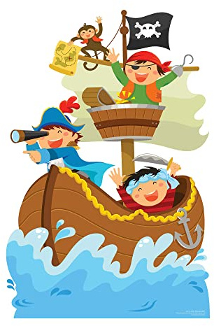 Star Cutouts SC1345 Pirate Ship Adventure Star Mini Cardboard Cutout – Fun Nautical Display for Fans, Kids’ Rooms, Parties & Collections 89cm