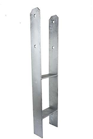 GeZu Impex® H-Anker 116 x 600 mm Pfostenträger Pfostenanker Stützenfuß H-Form Pfostenschuh