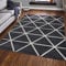 VIMODA Teppich Kurzflor Pastellfarben Weiss Rauten Design Robust in versch. Farben, für Wohnzimmer, Schlafzimmer, küche, Farbe:Anthrazit, Maße:200x280 cm