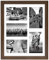 Americanflat 28x36 cm Bilderrahmen Collage - Fünf 10x15 Bilder mit Matte & 28x36 ohne Matte anzeigen - Bilderrahmen für Mehrere Bilder der Familie - Verbundholz mit Bruchsicheres Glas - Nussbaum