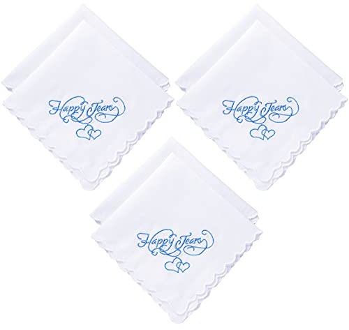 Bestickte Hochzeitstaschentücher Happy Tears Taschentücher mit gewelltem Spitzenrand für Hochzeitstag Braut, Weiss/opulenter Garten, Medium