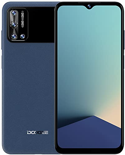 DOOGEE N40 PRO Android 11 Smartphone, Octa-Core 6GB+128GB, 6,52’’HD+ Cellulare Telefono, Batteria 6380mAh, Fotocamera Quad 20MP, Fotocamera Frontale 16MP, DUAL SIM Impronte Digitali Blu