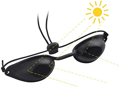 maoxiaoge Gafas de Seguridad Protección Láser Solarium Depilacion UV IPL | Gafas Solarium Laser, Protección UV LED, Gafas de Bronceado, Pacientes Tratamiento Cosmético, Ajustables con Banda Elástica