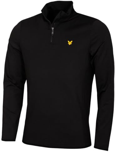 Lyle & Scott Mens Tech 1/4 Zip Midlayer Sweater - Jet Black - XXL