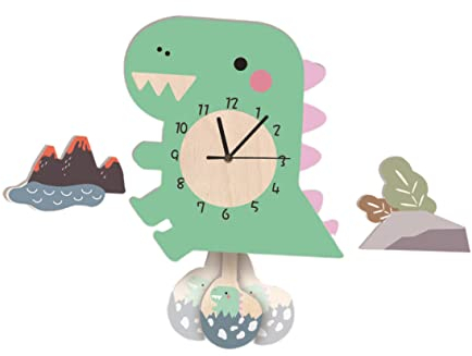 HOMSFOU 1stk Wanduhr Dinosaurier-pendeluhr Karikatur Schmücken