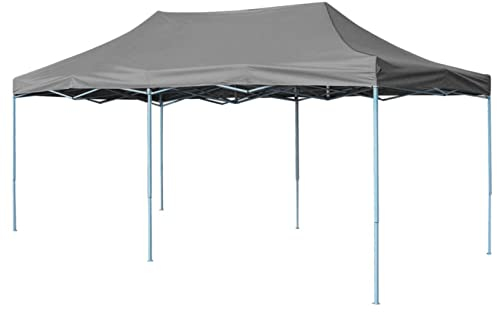 Pop-Up-Partyzelt Faltbar, JUNZAI Party Deko, Festzelt, Pavillon, Garden Decoration, Canopy Tent, Lagerzelt, Gartenpavillon, 3 x 6 m Anthrazit