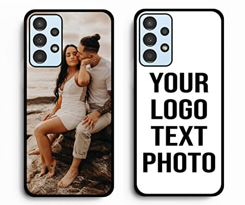 EKAM Personalised Phone Case For Samsung Galaxy A13 4G, Custom Image/Picture/Photo Case, TPU + Polycarbonate, Shock-Absorbent, Black
