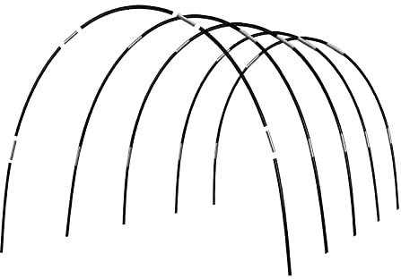 Gewächshausreifen Wachstumstunnel, 6 Sets von 2,1 m Gartenreifen für Hochbeete, rostfreier Fiberglas-Rahmen für Gartennetz, Gewächshaus-Set, Pflanzenschattentuch, Pflanzenreihenabdeckung, 25 Stück