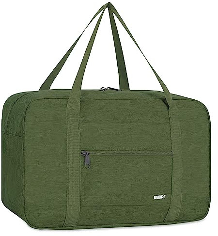 Handgepäck Tasche für Flugzeug Reisetasche Klein Faltbare Handgepäck Ryanair 40x20x25cm Sporttasche Krankenhaustasche Weekendertasche von WANDF (Denim Armeegrün 20L)