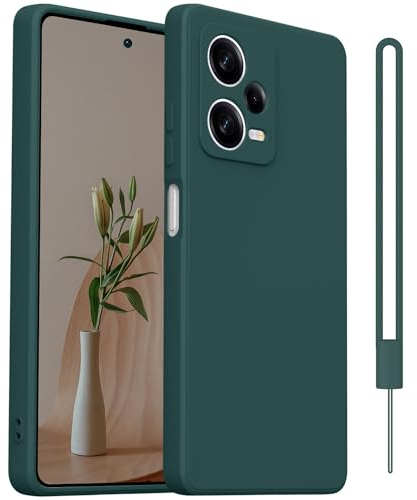 HGH Hülle kompatibel mit Xiaomi Redmi Note 12 Pro 5G Hülle, Handyhülle für Xiaomi Redmi Note 12 Pro 5G Silikon,Ultradünnes Weiches Anti-Kratzt Schutzhülle für Redmi Note 12 Pro 5G - Dunkel Grün
