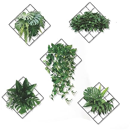 Yaclonq 6 Stück Stehaufe 3D Grünen Pflanzen Wandaufkleber,Wandtattoo Hängende Rebe Wandaufkleber,Selbstklebend Grüne Pflanze Wandsticker,für Schlafzimmer, Wohnzimmer, Büro, Küche