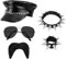 Boland 33208 - Rocker Set für Kostüme, Zubehör für Karneval, Kostüm-Set, Mütze, Kette, Armband, Bart und Partybrille, Mottoparty, JGA