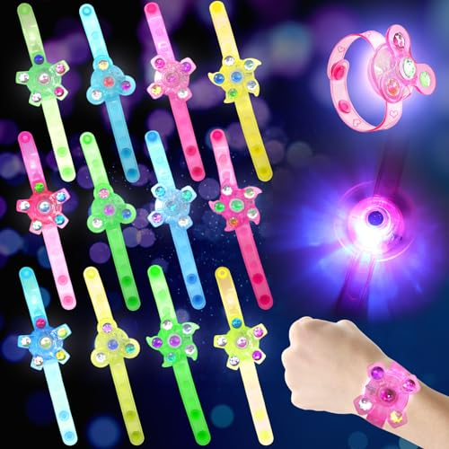 Bowasin 12 Stück Leuchtarmband Kinder,Leuchtspielzeug ,Kleine Geschenke für Kinder,Gastgeschenke Geburtstag ,Flash Light Armband,für Weihnachten,Feiern Neujahrsparty,Geburtstag,Party,Hallowen