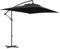 Outsunny 3x2m Cantilever Parasol with Cross Base, Banana Parasol with Crank Handle and 6 Ribs, Rectangular Hanging Patio Umbrella for Outdoor Pool, Garden, Balcony, Black