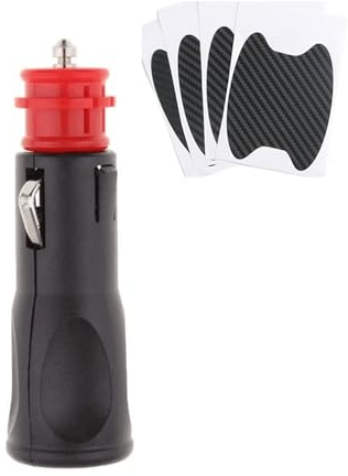 Enchufe Mechero Macho,Encendedor Cigarrillos Plug,Enchufe Encendedor Cigarrillos,Con 4PC Protectores Manilla Coche,Enchufe Mechero 12V-24V,Para Motos,Camiones