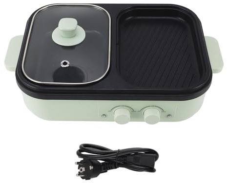 Elektrischer Hot Pot mit Trennwand, Shabu Shabu Hot Pot mit Antihaftbeschichtung, 2 in 1 Multifunktions Elektrotopf Zum Braten, Grillen, Kochen, Hot Pot, Barbecue Kocher mit