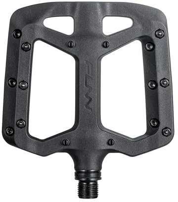 Funn Taipan Fahrradpedale aus glasfaserverstärktem Thermoplast mit 9/16-Zoll CrMo-Achsen und schienbeinfreundlichen Pins für MTB/BMX/Urban/Gravel Riding (Schwarz)