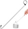 NQEUEPN Gancho para Cesta de Espumadera Piscina, 37cm Mango Largo Extensión Cesta de Espumadera Acero Inoxidable Elevación de Tapa de Espumadera Protector de Rodillas Herramienta Removedora Desechos