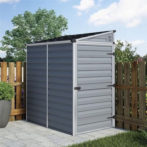 6 x 4 Single Door Pent Plastic Shed with Skylight Roofing