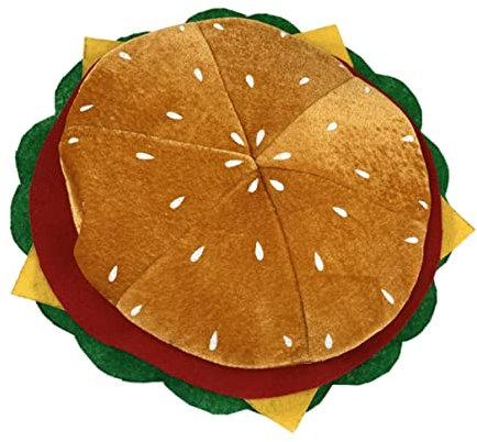 ORFOFE Dekorativer Burger-hut Für Erwachsene Party Karneval Cosplay Zubehör Bequemer Fast-food-hut Aus Vlies