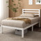 Zinus Leah Bett 90x200 cm - Höhe 35 cm mit Unterbettaufbewahrung - Bambus Plattform Bettrahmen mit Kopfteil - Kein Boxspring erforderlich - Weiß
