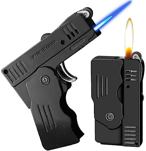 Jet Lighter with Lockable Function - Windproof Adjustable Flame (Butane Refillable) - Black