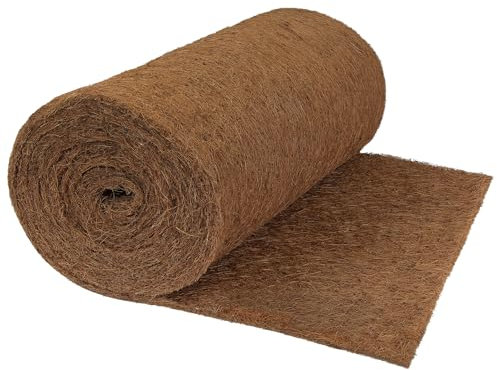 Montafox Kokosmatte 75 cm x 5 m Winterschutz Liner für Pflanzen aus Kokosfasern einseitig Naturlatex beschichtet - Kälteschutz Naturprodukt Garten Haustiermatte