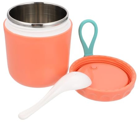DECHOUS Soup Cup Steel Container with Lid Portable Water Bottle Soup Bowl Tea Coffee Sugar Canisters Insulated Soup Flask Vacuum Soup Jar Soup Holder Lunchbox Food Containers Red