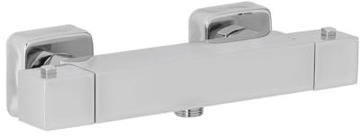 Milano Rune Square Thermostatic Bar Mixer Shower Valve - Chrome