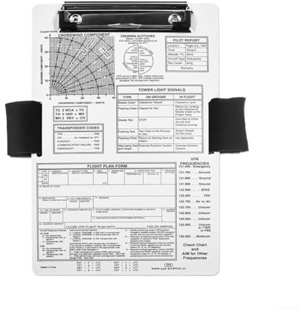 Besttoolifes Genouillère aéronautique en aluminium pour pilotes IFR VFR avec porte-bloc clip en métal sangle élastique Outil essentiel pour les étudiants, pilotes d'enregistrement de données de vol