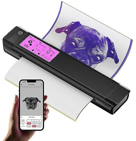 OZER Tattoo Printer Portable Transmission Tattoo Template Machine Wireless Travel Edition Thermal Transfer Printer Suitable for Beginners in Tattooing Compatible with Mobile Phones and Computers