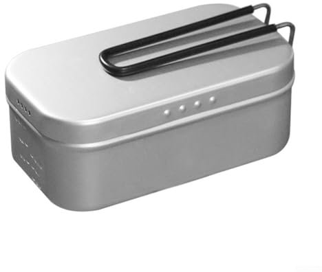 Zilimontt Lightweight Camping Cookware Set 800ml Aluminum Mess Tin with Foldable Handle Cutting Board Stove for Outdoor Cooking Hiking Picnic
