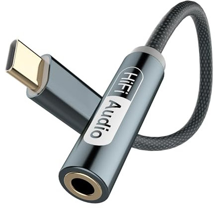 YISH Adaptador USB C a Jack 3.5mm:Cascos Tipo C Adaptador Auriculares USB C a 3.5mm Jack con DAC Chip Compatible con iPhone 16/15 Pro MAX Samsung Galaxy S25/S24 Xiaomi iPad Pro MacBook Pixel One Plus