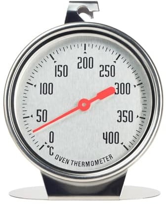 Termómetro para horno eléctrico, termómetro de horno para horno de gas, termómetro de horno de esfera grande Ideal para Hornos Eléctricos, de Gas y Parrillas, Diseño Duradero con Gancho y Base