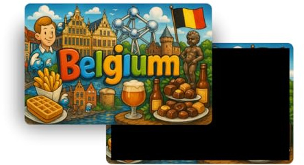 Kühlschrankmagnete – 120 Länder zur Auswahl – Touristische Souvenirs – Länder der Welt – Dekorative Kühlschrankmagnete – Reisegeschenk – Traditioneller Stil – 5,4 x 7,8 cm – 1 Stück (Belgien)