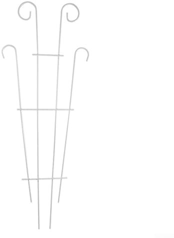 Bebykilemi Supporto per piante da giardino, per piante rampicanti, per interni ed esterni, telaio di supporto per fiori a forma di ventaglio in metallo, per rose, edera, gelsomino, verdure (bianco)
