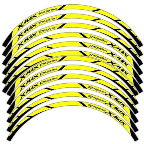 XWDPDNHHD Decalcomania Cerchione Adesivi per Moto per Y&amaha Xmax 125 250 300 XMAX125 XMAX250 XMAX300, Adesivi Riflettenti per Cerchi, Strisce Adesive(Oro)