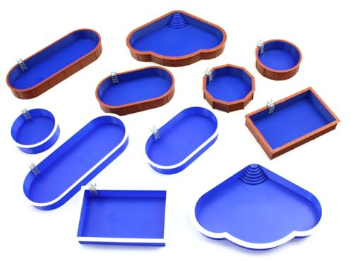 Overdrive-Racing Swimmingpool Spur H0 TT N Z - Treppe Leiter - Schwimmbad Aufstell & Einbau Becken, Pool-Set:TT Pool Rund 44mm (Aufbau)