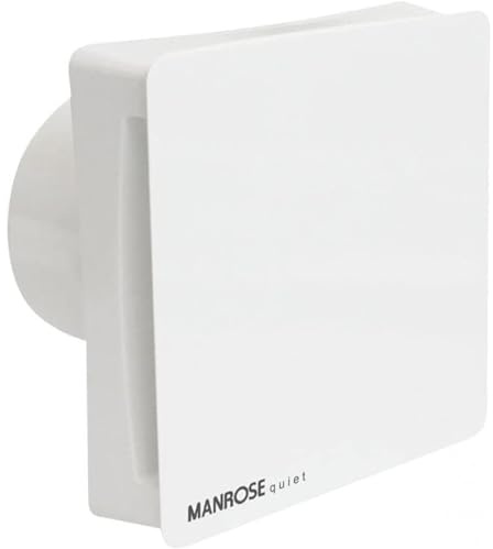 Manrose QF100TX5CON Conceal X5 Quiet Extractor Fan 100mm – Bathroom Ceiling or Wall Fan with Adjustable Timer, Low Noise 28dB(A), High Airflow 75m³/hr, IPX5 Rated, Energy-Efficient 6W Motor