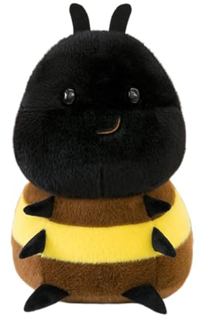 Xiyocadt Biene Kuscheltier,Hummel Plüschtier Bumblebee Plüsch Spielzeug Lustige,Biene Stofftier Baby,Für Kinder Mädchen Babyzimmer Wohnzimmer Auto Geburtstag Geschenk (Schwarz,35cm)