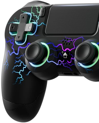 ECHTPower Controller per PS4/PC, Porta Type-C, Pulsanti Posteriori, Hall Joystick, Controller Bluetooth per PS4/ PC, 1000mAh Batteria, Turbo, Vibrazione, Design Ergonomico Antiscivolo