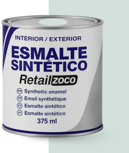 TECHZOCO Esmalte Sintético, Pintura Esmalte, synthetic enamel, Uso en maderas y metales, Apto para interior/Exterior, Contiene 375 ml, Color Gris Perla
