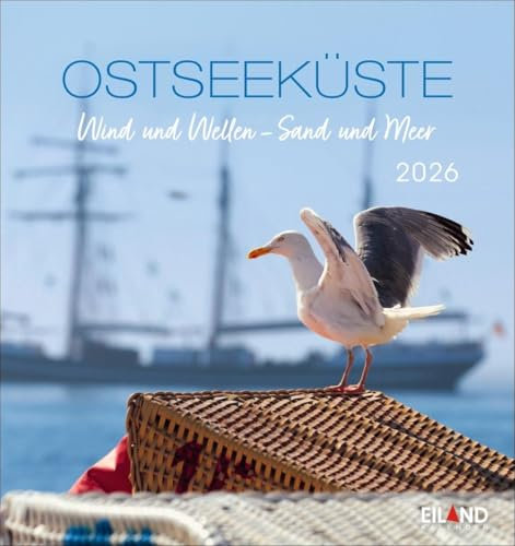 Ostseeküste Postkartenkalender 2026 - Wind und Wellen - Sand und Meer: Die Ostsee in einem kleinen Fotokalender. Kalender zum Aufstellen und Aufhängen mit 12 Postkarten. (Postkartenkalender Eiland)