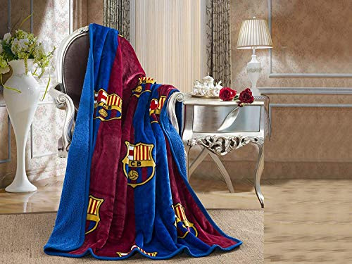 GADINO FCBarcelona Silk Touch Sherpa gefütterte Überwurfdecke, 50 x 60 cm